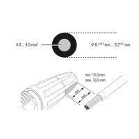 Conector compatible MC4 negativo macho Push-In 4-6 mm² Weidmüller PV-STICK-VPE10 
